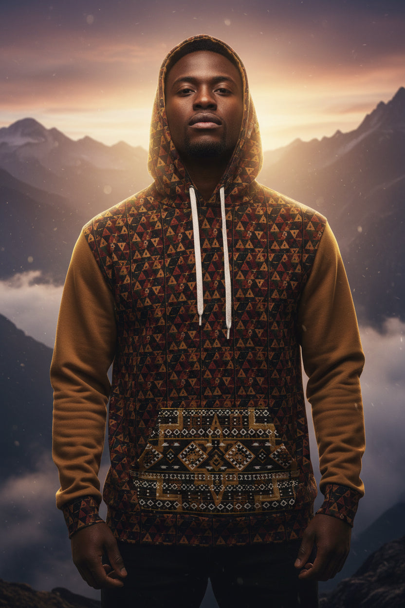 StoneYer Andes & Tigre-Inspired Ancestral Geometry Hoodie