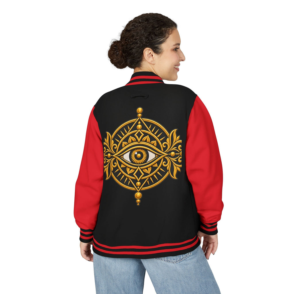 StoneYer Mystic Eye Letterman Jacket | Vintage Gold