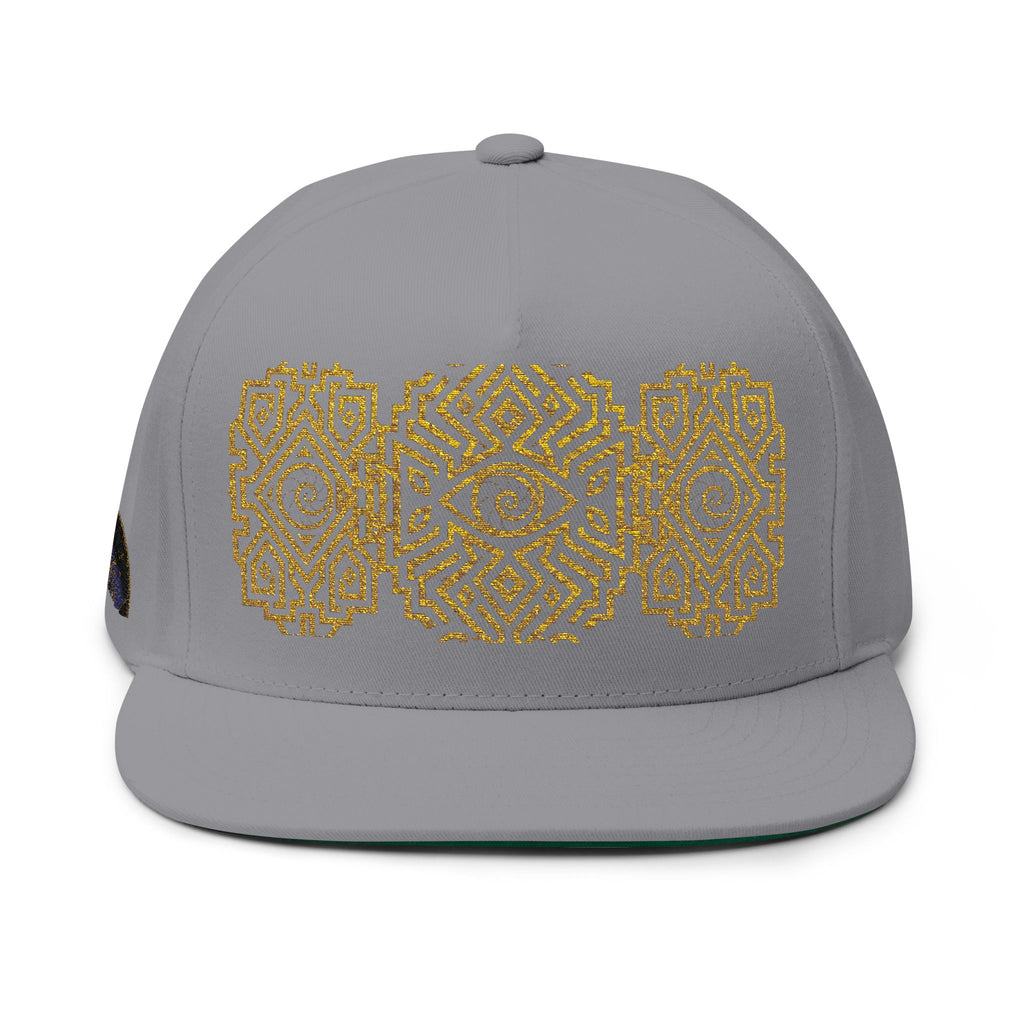 StoneYer Geometric Eye Embroidered Flat-Bill Cap