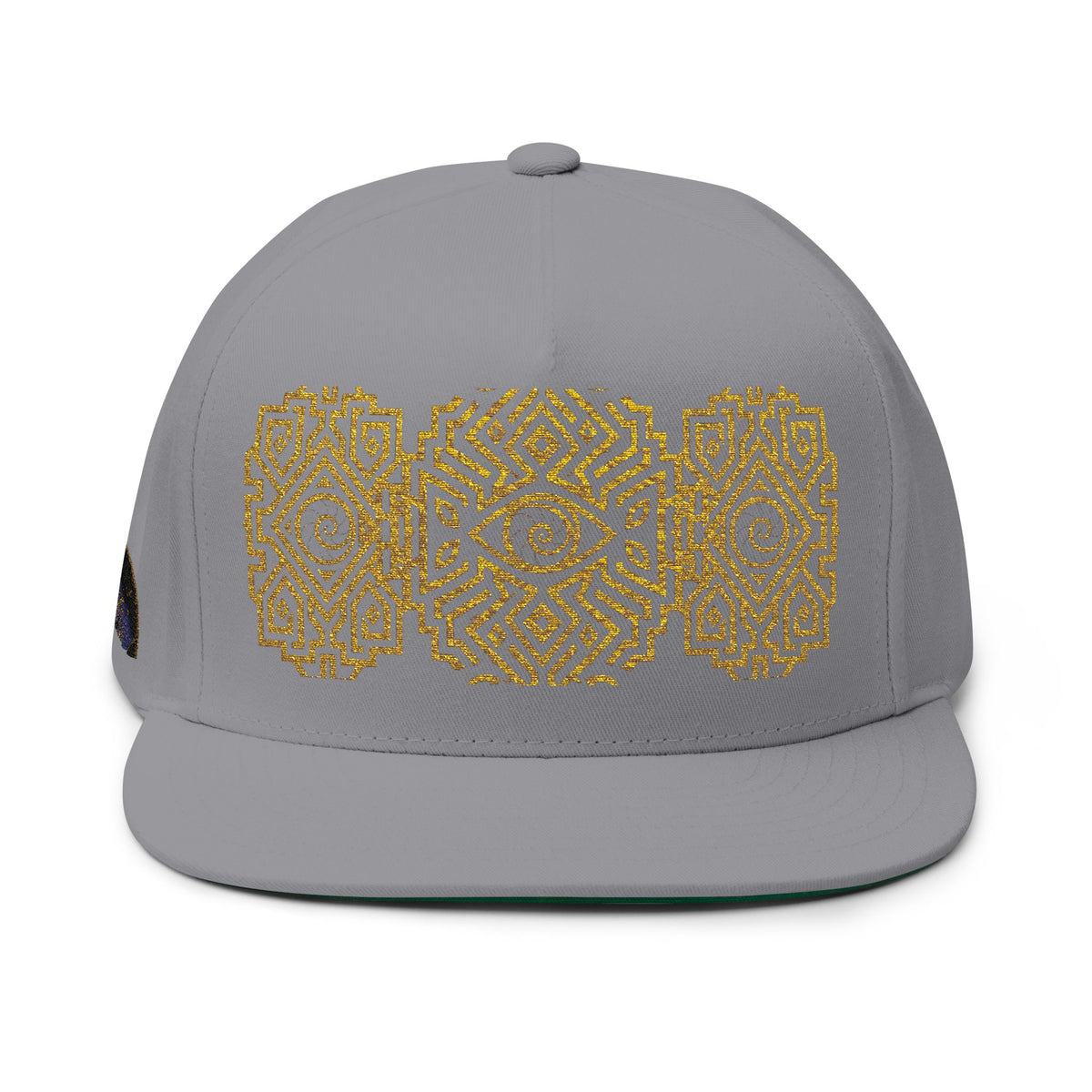 StoneYer Geometric Eye Embroidered Flat-Bill Cap