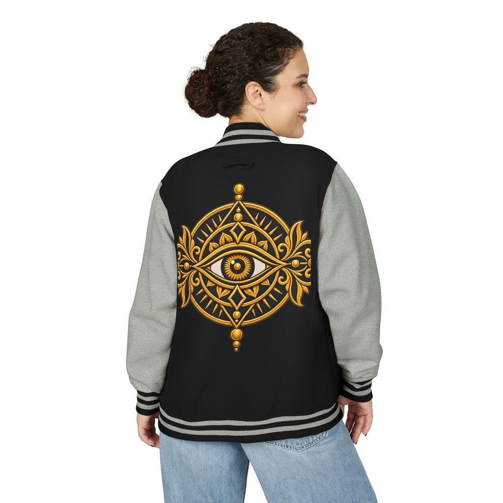 StoneYer Mystic Eye Letterman Jacket | Vintage Gold