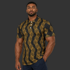 StoneYer Unity Is Gold Eagle & Serpent Geometric Polo
