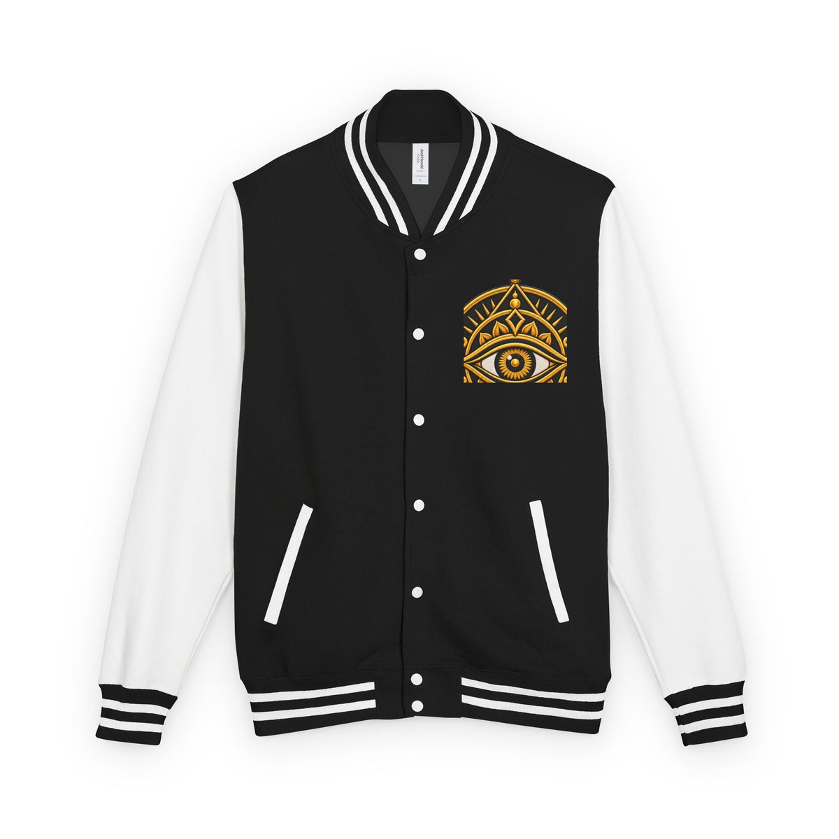 StoneYer Mystic Eye Letterman Jacket | Vintage Gold