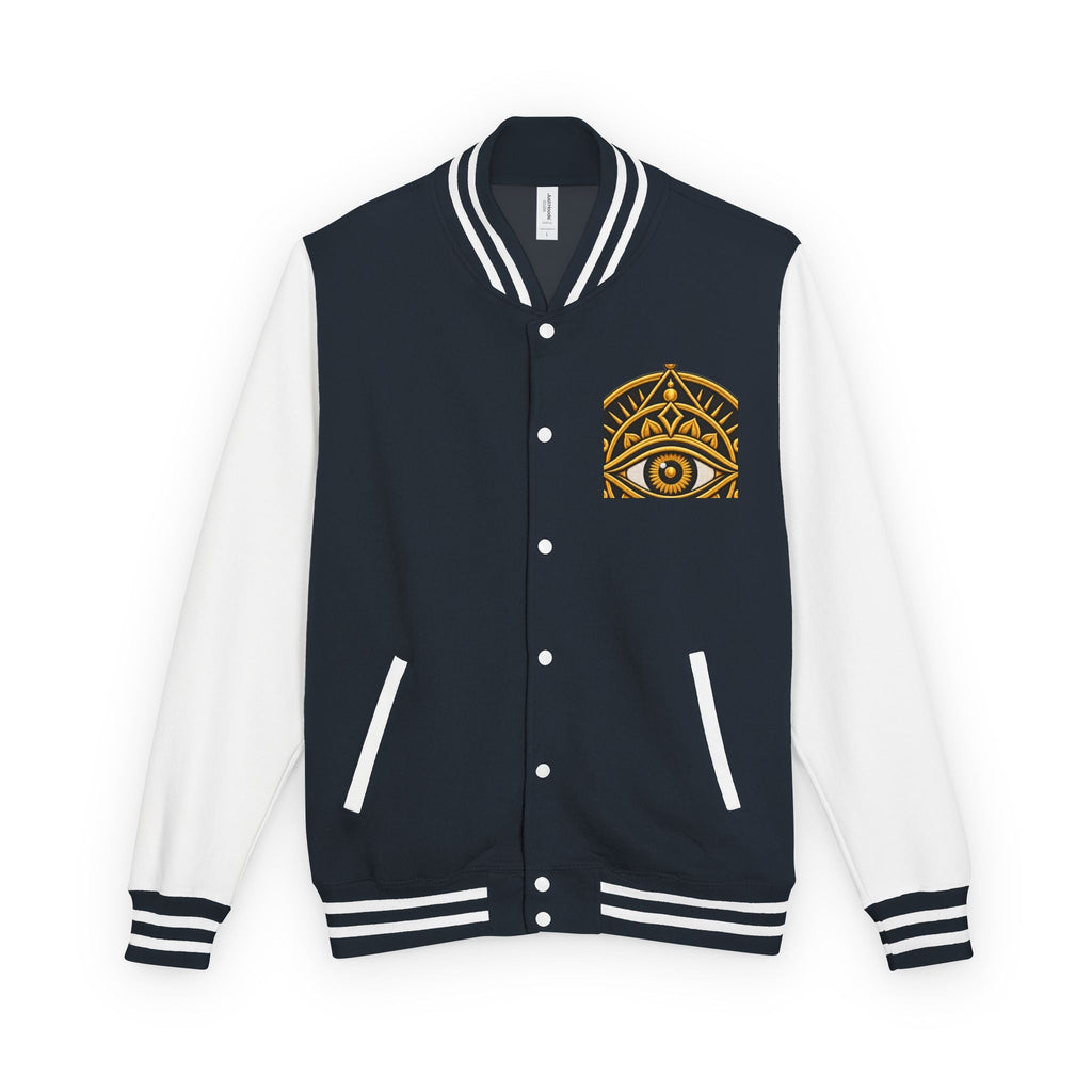 StoneYer Mystic Eye Letterman Jacket | Vintage Gold