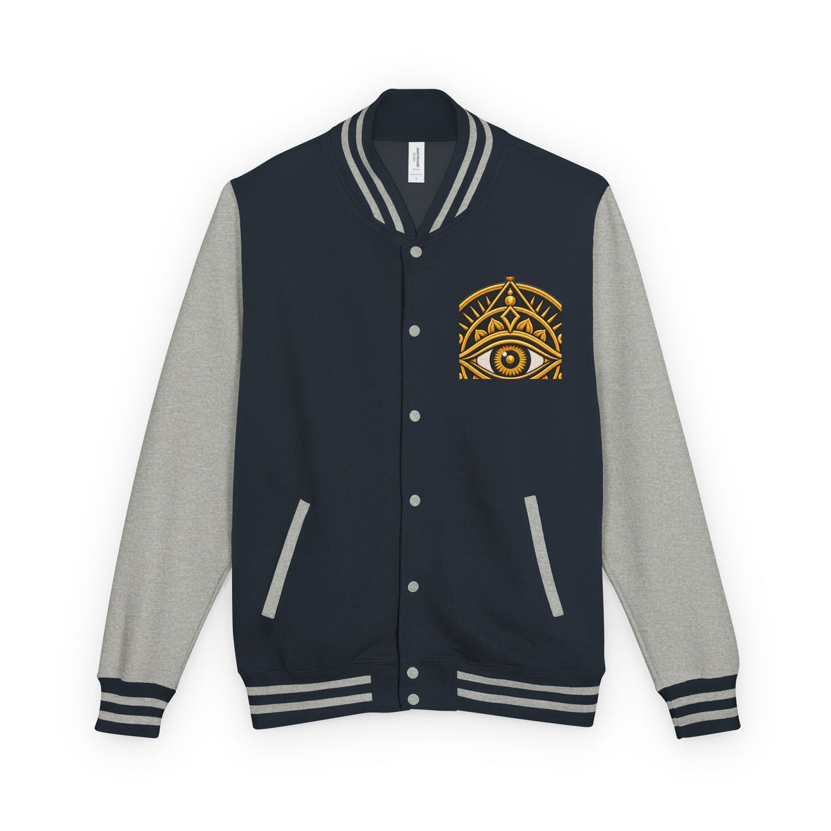 StoneYer Mystic Eye Letterman Jacket | Vintage Gold