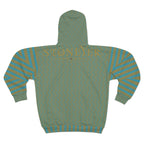 StoneYer Green & Gold Geometric Zip Hoodie