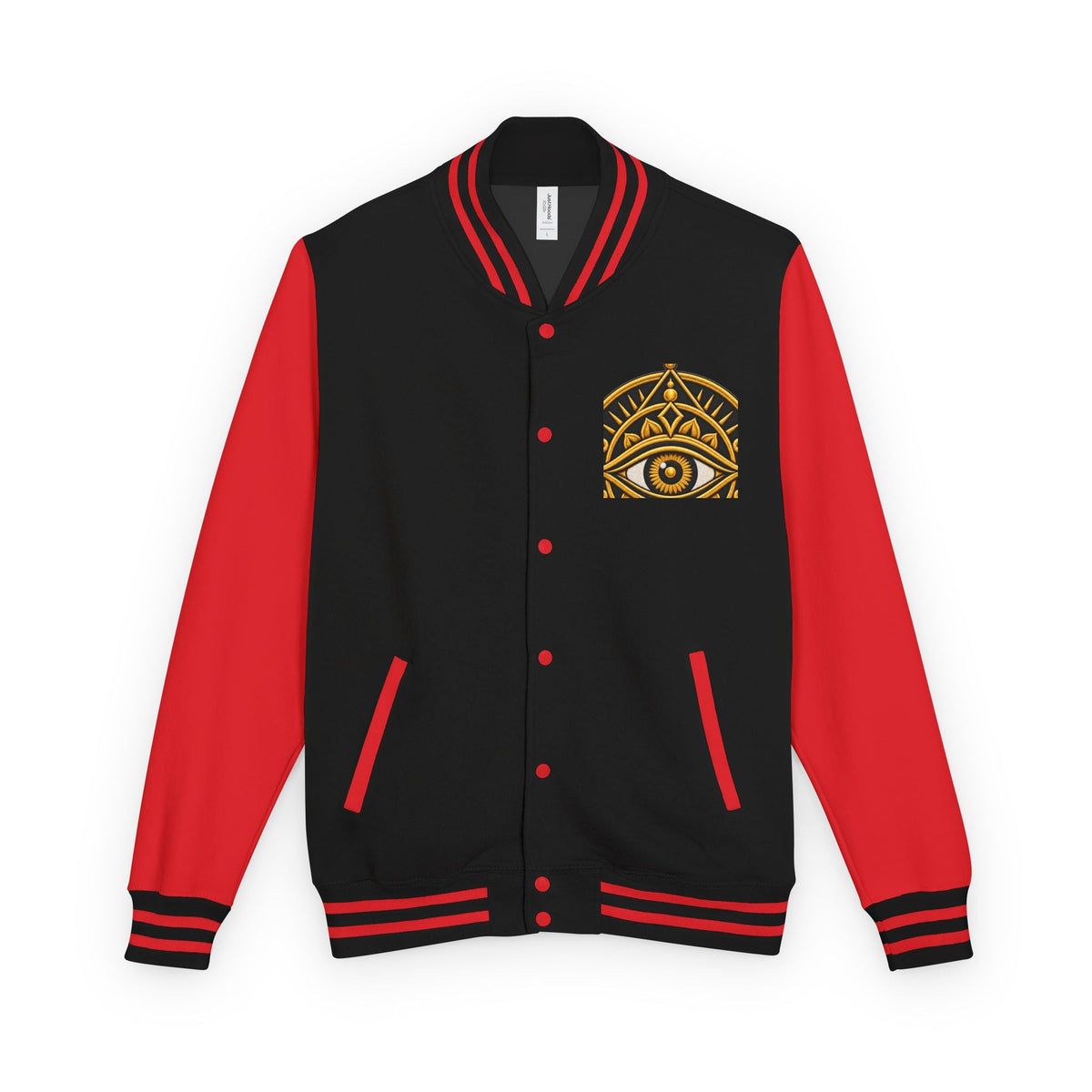 StoneYer Mystic Eye Letterman Jacket | Vintage Gold
