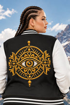 StoneYer Mystic Eye Letterman Jacket | Vintage Gold