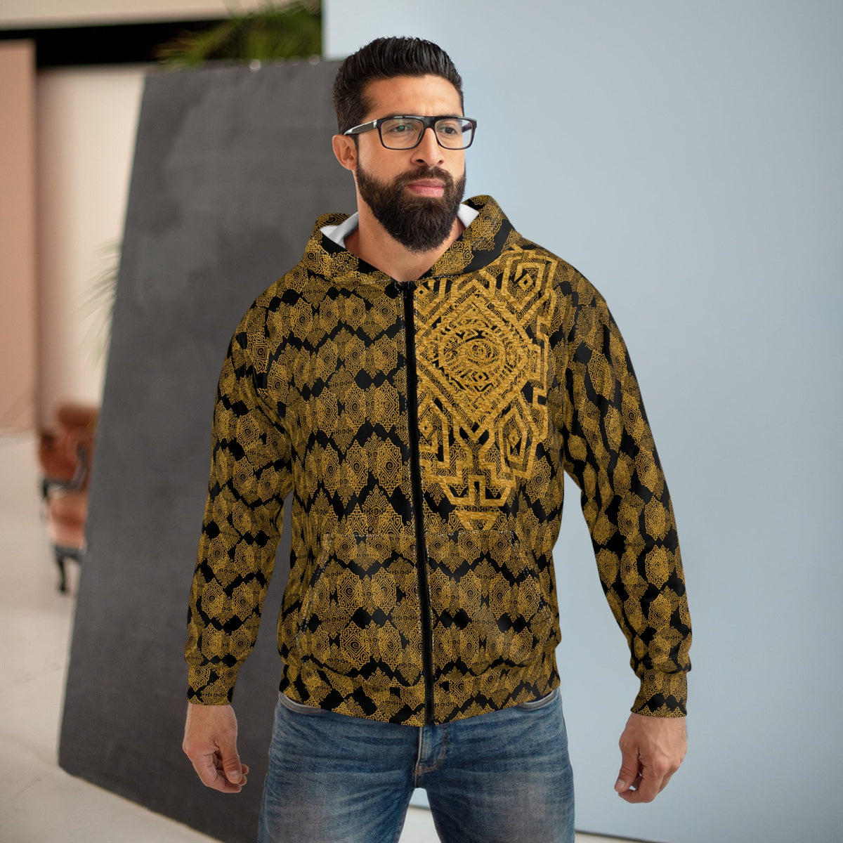 StoneYer Protect & Power Golden Eye Zip Hoodie
