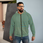 StoneYer Green & Gold Geometric Zip Hoodie