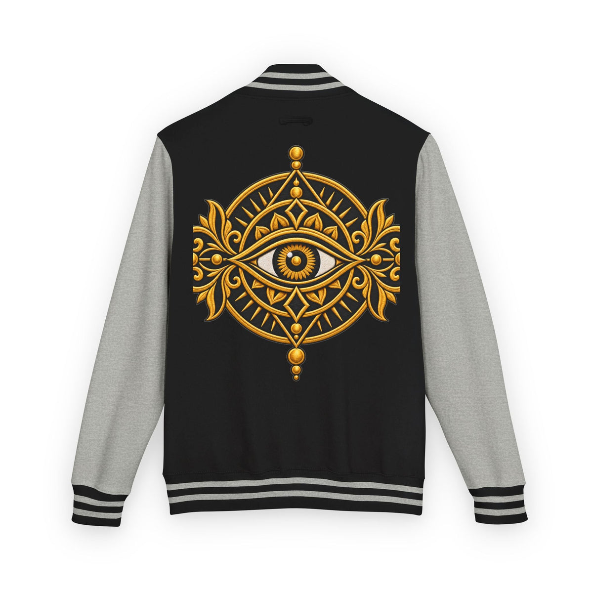 StoneYer Mystic Eye Letterman Jacket | Vintage Gold