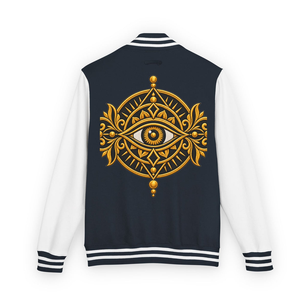 StoneYer Mystic Eye Letterman Jacket | Vintage Gold