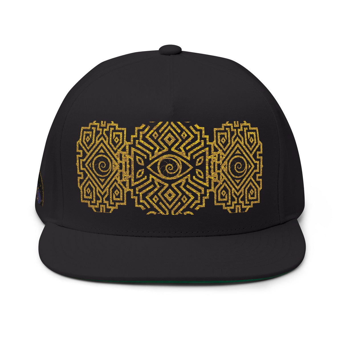 StoneYer Geometric Eye Embroidered Flat-Bill Cap