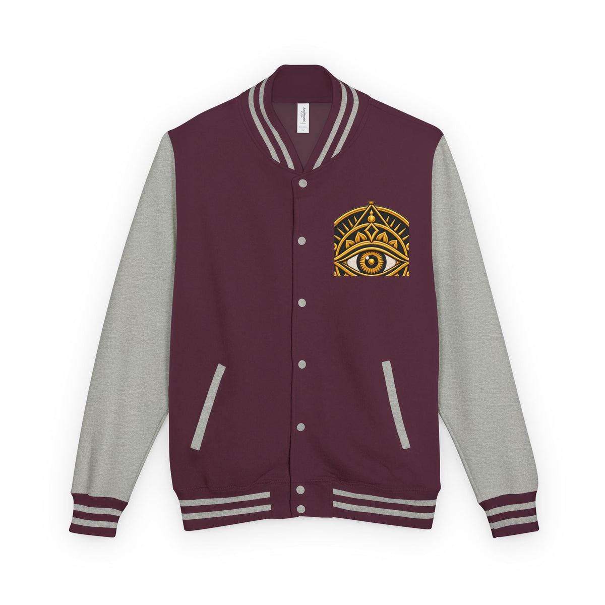 StoneYer Mystic Eye Letterman Jacket | Vintage Gold