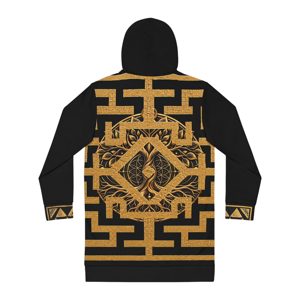 StoneYer Lum Lum Gold Hibiscus Hoodie Dress
