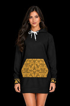 StoneYer Lum Lum Gold Hibiscus Hoodie Dress