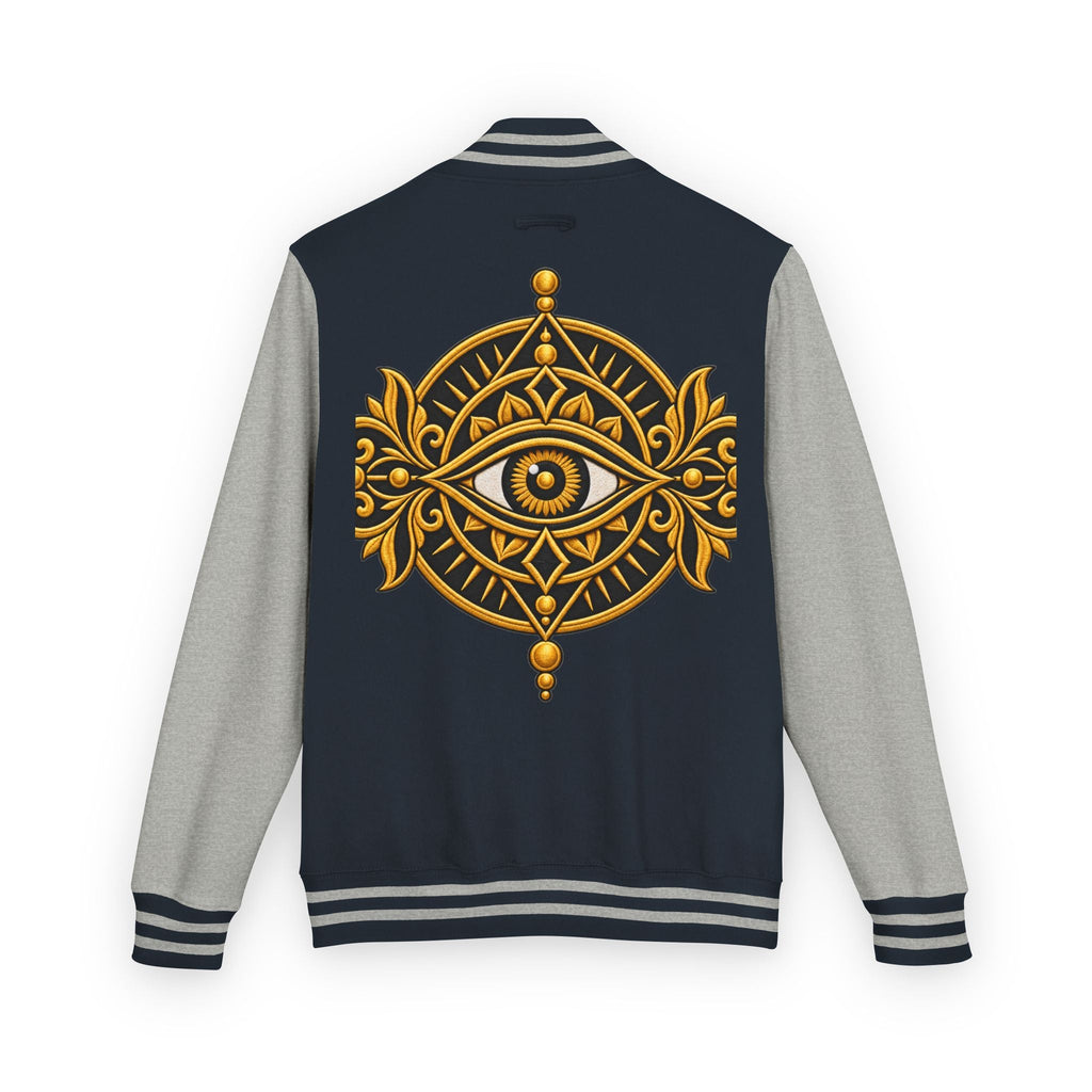 StoneYer Mystic Eye Letterman Jacket | Vintage Gold