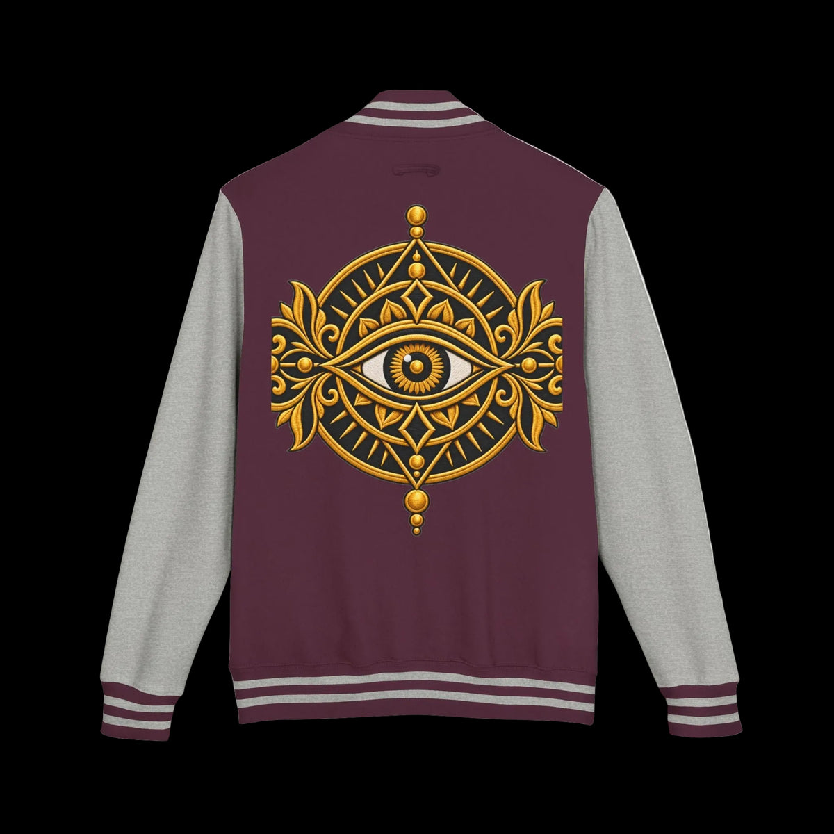 StoneYer Mystic Eye Letterman Jacket | Vintage Gold
