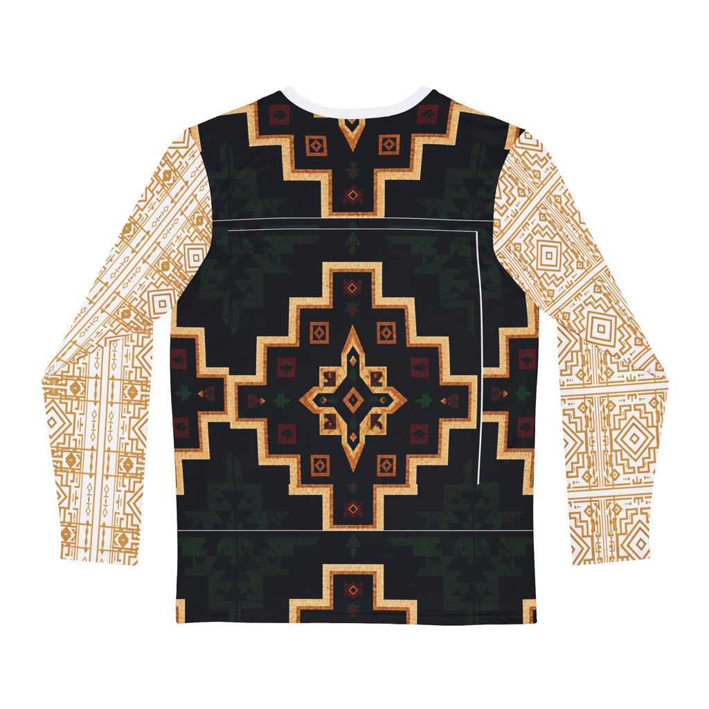 StoneYer Heritage-Inspired Geometric Long-Sleeve Shirt
