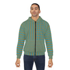 StoneYer Green & Gold Geometric Zip Hoodie