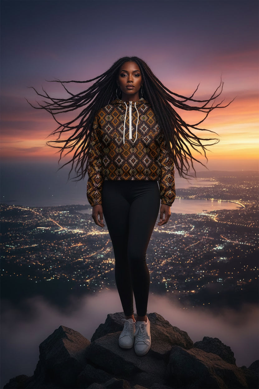 StoneYer Geechee-Inspired Goddess Cropped Windbreaker