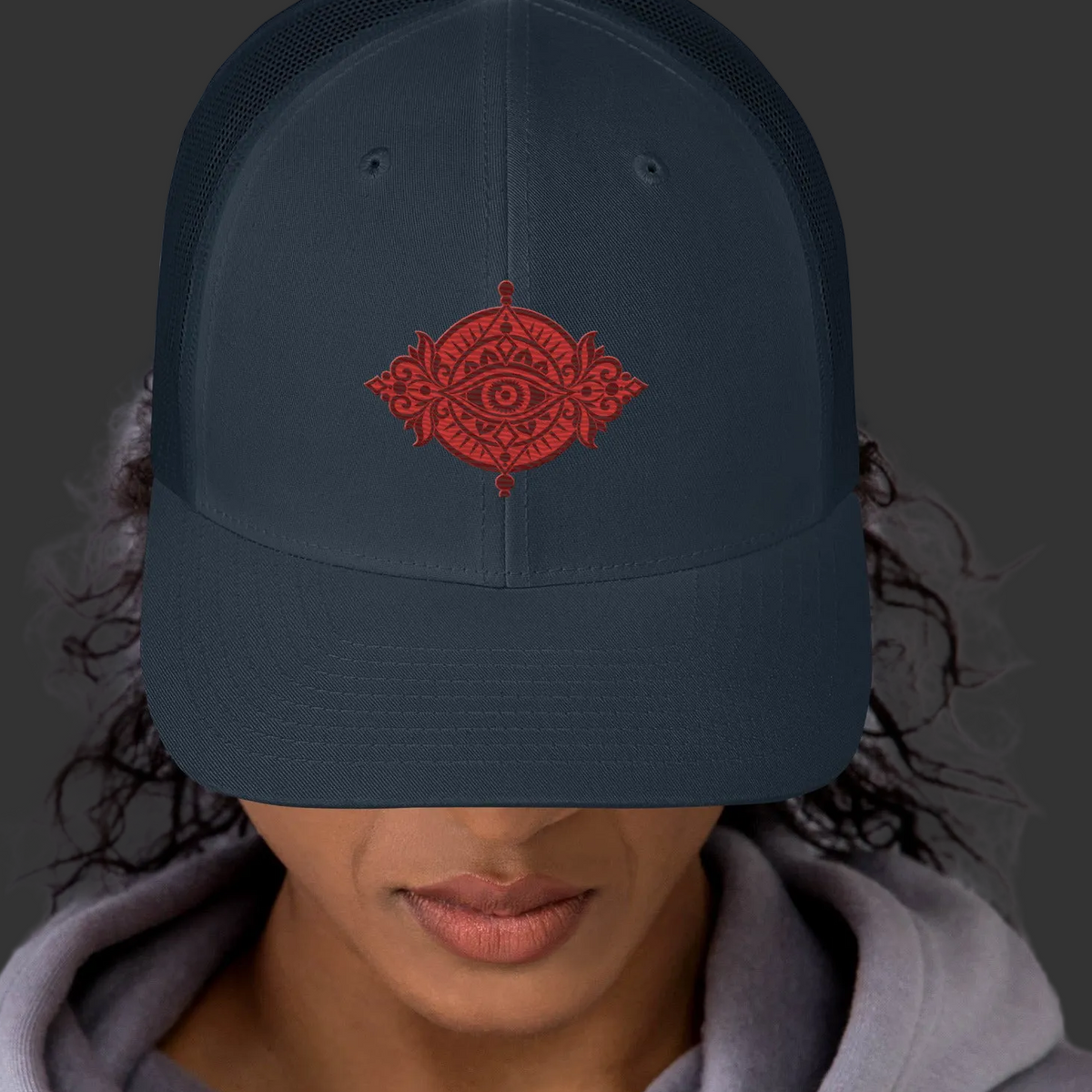 StoneYer Red Eye Trippy Trucker Cap